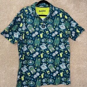 BIRDIE BOSS Golf Polo Men's XL Blue High Roller Short Sleeve Performance